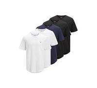 JACK & JONES Men’s Cotton T-Shirt - 5-Pack White Tees - Regular Fit Crew Neck Short Sleeve - Soft & Breathable Fabric - Everyday Casual Wear - Durable & Lightweight Tees (Size - M)