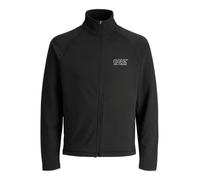 JACK & JONES Men’s Full Zip High Neck Jacket | Lightweight Casual Sportswear Top | Long Sleeve Zip-Up Jacket |Black Colour | UK Size - S