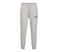 JACK & JONES Men’s Gordon Yuki Sweat Pants 12279038, Regular Fit Joggers, Elastic Waist Drawstring, Cotton Blend Cuffed Tracksuit Bottoms, Light Grey Colour, UK Size - S