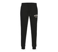 JACK & JONES Men’s Gordon Yuki Sweat Pants 12279038, Regular Fit Joggers, Elastic Waist Drawstring, Cotton Blend Cuffed Tracksuit Bottoms, Black Colour, UK Size - S