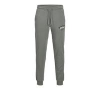 JACK & JONES Men’s Gordon Yuki Sweat Pants 12279038, Regular Fit Joggers, Elastic Waist Drawstring, Cotton Blend Cuffed Tracksuit Bottoms, Stormy Weather Colour, UK Size - S