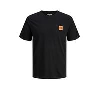 JACK & JONES Men’s Short Sleeve Crew Neck T-Shirt 12279100 - Classic Casual Cotton Basic Tee for Everyday Comfort Wear, Black Colour, UK Size - S