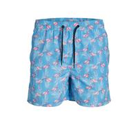 JACK & JONES Men's Swim Shorts Big & Tall Elasticated Drawstring Waist with Pockets Beach Summer, Ethereal Blue Colour, UK Size XL