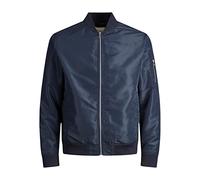 JACK & JONES Men's 100% Polyester Long Sleeve Bomber Jacket (S, Navy Blazer)