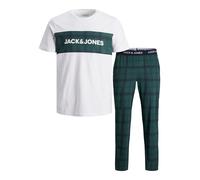 Jack Jones Men's 2 Piece Loungewear Set Tartan Check 100% Cotton Pyjamas Bottoms