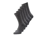 JACK & JONES Mens Socks 5 Pack Walking Running Jogging Gym Mulitpack Socks for Men, Size- One Size (UK, Alpha, One Size, Regular, Regular, Dark Grey Melange/Detail:DGM - DGM - DGM - DGM)