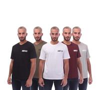 JACK & JONES Mens 5 Pack Multipack T-Shirts - Crew Neck Design Short Sleeve Multipack T-Shirt Ideal for Everyday Wear, Size- Small