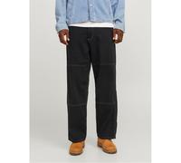 Jack & Jones Mens and Owen Solid Patterned Wide Leg Pants in Black - Size 33W/32L
