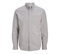 Jack & Jones Mens and Regular Fit Long Sleeve Shirt in Feather Gray - Grey - Size Small