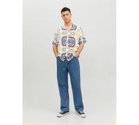 Jack & Jones Mens and Short Sleeve Regular Fit Shirt in Cloud Dancer - White - Size Small