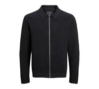 Jack & Jones Mens and Stitch Knit Shirt Collar Jacket in Black - Size X-Small