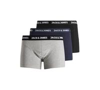 JACK & JONES Mens Anthony 3pk Boxer Trunks Grey/Navy/Black, L