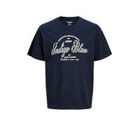 JACK & JONES Mens Big King Size Crew Neck Short Sleeve Logo Printed T Shirts Casual Summer Tee Tops Navy Blazer