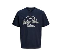 JACK & JONES Mens Big King Size Crew Neck Short Sleeve Logo Printed T Shirts Casual Summer Tee Tops Navy Blazer