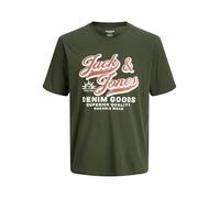JACK & JONES Mens Big King Size Crew Neck Short Sleeve Logo Printed T Shirts Cotton Smart Casual Summer Tee Tops