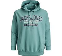 JACK & JONES Men's Big & Tall Hoodie Sweatshirt - Plus Size Pullover Hooded Sweater, Drawstrings, Large Logo Print, XXL to 5XL