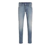 JACK & JONES Mens Blue Denim Jeans Comfortable Straight Leg Light Wash Trousers for Men UK, Blue Denim Colour, Size: 34W / 32L