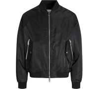 Jack & Jones Mens Bomber Jacket Ribbed Cuff Heavy Duty - Black - Size X-Large