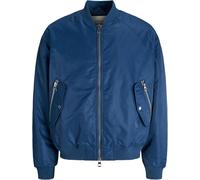 Jack & Jones Mens Bomber Jacket Ribbed Cuff Heavy Duty - Turquoise - Size X-Large