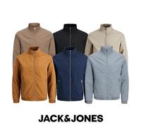 Jack & Jones Mens Bomber Jacket Zip up Polyester Lightweight Long Sleeve