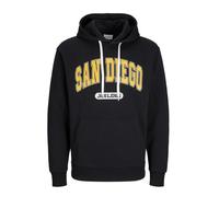 JACK & JONES Mens Bradley Varsity Logo Casual Overhead Hooded Sweatshirt Top