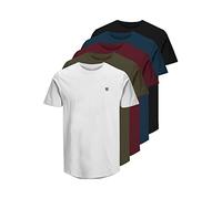 JACK & JONES Mens Brody 5 Pack T-Shirt Navy Blazer S