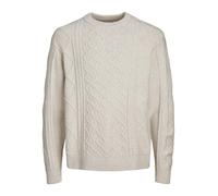 Jack & Jones Mens Cable Knit Jumper Crew Neck Long Sleeve Drop Shoulder Sweater