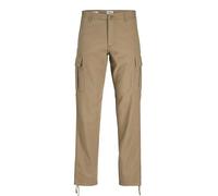 JACK & JONES Mens Cargo Combat Trouser Relaxed Fit Button Fastening Pants for Men UK, Elmwood- 28W / 30L