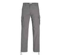 JACK & JONES Mens Cargo Combat Trouser Relaxed Fit Button Fastening Pants for Men UK, Smoked Pearl- 30W / 32L