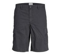 JACK & JONES Mens Cargo Shorts 3/4 Length Cotton Combat Capri Multipocket Half Pants for Summer, Walking, Hiking & Camping- Grey Colour, Sizes- L