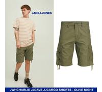 JACK & JONES Men's Charlie Dave Original Regular Fit Cargo Shorts, Olive Night - Premium Casual Utility Wear & Comfortable Summer Shorts for Everyday Styling