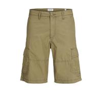 JACK & JONES Mens Cargo Shorts, Summer Casual Cotton China Combat Half Pants for Men UK, Elmwood Colour, Size - M