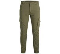 Jack & Jones Mens Cargo Combat Trousers Cuffed Ankle Height Slim Fit Trouser