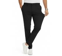 JACK & JONES Men's Chino Trousers Slim Fit - Chino Trousers Men Made of Recycled Polyester - Classic Performance Pants Men's Trousers with Stretch, Mid Rise, Turn-Up Hem, black, 32 W/34 L