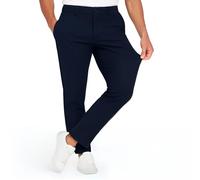 JACK & JONES Men's Chino Trousers Slim Fit - Chino Trousers Men Made of Recycled Polyester - Classic Performance Pants Men's Trousers with Stretch, Mid Rise, Turn-Up Hem, Blazer navy, 33 W/34 L