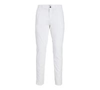 JACK & JONES Men's Chino Trousers Stretch Pants Tapered Cut Slim Fit Style JPSTMARCO JJBOWIE, Colours:White, Pant Size:30W / 30L, Leg Length:L30
