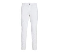 JACK & JONES Men's Chino Trousers Stretch Pants Tapered Cut Slim Fit Style JPSTMARCO JJBOWIE, Colours:White, Pant Size:34W / 32L, Leg Length:L32
