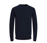 JACK & JONES Men's Classic Knit Jumper, Blue (Insignia Blue/Twisted with Black)., X-Small