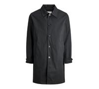 JACK & JONES Mens Collared Coat, Full Button Front, Chest & Inside Pockets, Long Sleeve Jacket, Black Colour, UK Size - XL