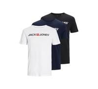 JACK & JONES Mens Corp Logo 3 Pack T-Shirt White XXL