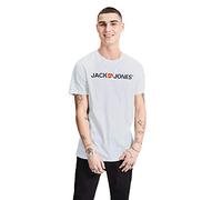 Jack & Jones Men's Jjecorp Logo Tee Crew Neck Noos T Shirt, White (White Detail: Slim Fit), XXL UK