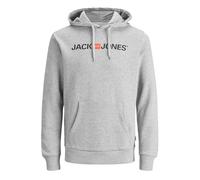 Jack & Jones Mens Corp Logo Hoody - Light Grey - Medium
