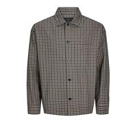 JACK & JONES Mens Cotton Shirt, Perfect for Casual, Office & Wedding Wear Full Sleeve Casual Button Down Polo Shirt for Men UK, Slate Black Colour, Size - M