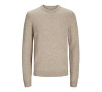 Jack & Jones Lambswool Knit Sweat Shirt Oatmeal Melange Size Large Male