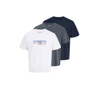 Jack & Jones Mens Crew Neck T-Shirt 3 Pack 100% Cotton Short Sleeve Tee Men UK