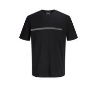 JACK & JONES Mens Crew Neck T-Shirt, Short Sleeve Casual Tee, Regular Fit Lightweight Summer Top for Men, Black Colour, UK Size - XXL