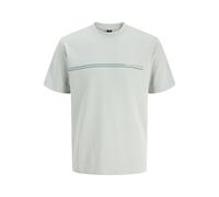 JACK & JONES Mens Crew Neck T-Shirt, Short Sleeve Casual Tee, Regular Fit Lightweight Summer Top for Men, Aqua Gray Colour, UK Size - M