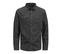 JACK & JONES Mens Denim Shirt Western Black Jean Shirts Slim Fit