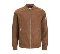 JACK & JONES Mens Faux Suede Bomber Jackets Midweight Cognac M