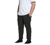 JACK & JONES Mens Flake Cargo Trouser Plus Size Cotton Black 48W / 32L